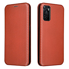 Coque Portefeuille Livre Cuir Etui Clapet L02Z pour Oppo A55S 5G Marron