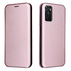 Coque Portefeuille Livre Cuir Etui Clapet L02Z pour Oppo A55S 5G Or Rose