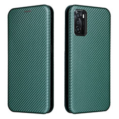 Coque Portefeuille Livre Cuir Etui Clapet L02Z pour Oppo A55S 5G Vert