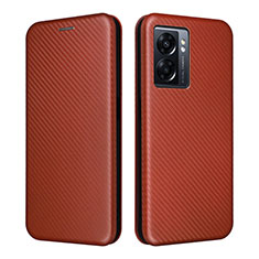 Coque Portefeuille Livre Cuir Etui Clapet L02Z pour Oppo A57 5G Marron