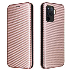 Coque Portefeuille Livre Cuir Etui Clapet L02Z pour Oppo F19 Pro Or Rose