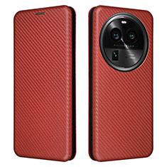 Coque Portefeuille Livre Cuir Etui Clapet L02Z pour Oppo Find X6 5G Marron