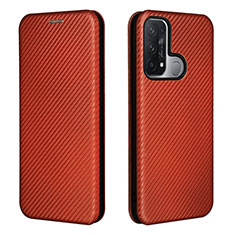 Coque Portefeuille Livre Cuir Etui Clapet L02Z pour Oppo Reno5 A Marron