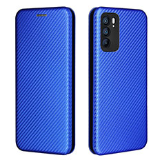 Coque Portefeuille Livre Cuir Etui Clapet L02Z pour Oppo Reno6 5G Bleu