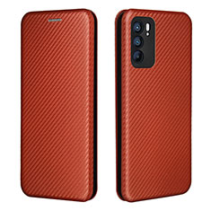 Coque Portefeuille Livre Cuir Etui Clapet L02Z pour Oppo Reno6 5G Marron