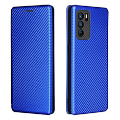 Coque Portefeuille Livre Cuir Etui Clapet L02Z pour Oppo Reno6 Pro 5G India Bleu