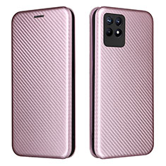 Coque Portefeuille Livre Cuir Etui Clapet L02Z pour Realme 8i Or Rose