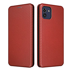 Coque Portefeuille Livre Cuir Etui Clapet L02Z pour Samsung Galaxy A03 Marron