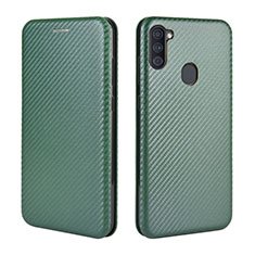 Coque Portefeuille Livre Cuir Etui Clapet L02Z pour Samsung Galaxy A11 Vert