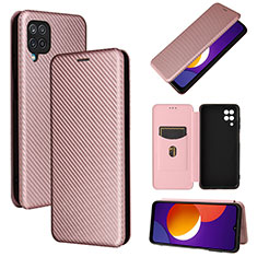 Coque Portefeuille Livre Cuir Etui Clapet L02Z pour Samsung Galaxy A12 5G Or Rose