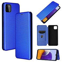 Coque Portefeuille Livre Cuir Etui Clapet L02Z pour Samsung Galaxy A22 5G Bleu