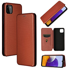 Coque Portefeuille Livre Cuir Etui Clapet L02Z pour Samsung Galaxy A22s 5G Marron