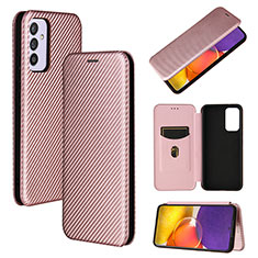 Coque Portefeuille Livre Cuir Etui Clapet L02Z pour Samsung Galaxy A24 4G Or Rose