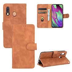 Coque Portefeuille Livre Cuir Etui Clapet L02Z pour Samsung Galaxy A40 Marron