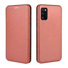 Coque Portefeuille Livre Cuir Etui Clapet L02Z pour Samsung Galaxy A41 Marron