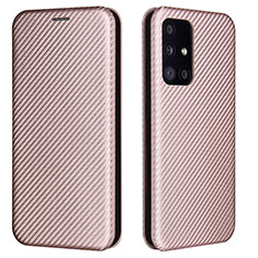 Coque Portefeuille Livre Cuir Etui Clapet L02Z pour Samsung Galaxy A52 4G Or Rose