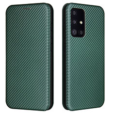 Coque Portefeuille Livre Cuir Etui Clapet L02Z pour Samsung Galaxy A52 4G Vert