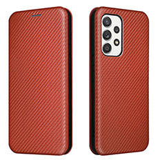 Coque Portefeuille Livre Cuir Etui Clapet L02Z pour Samsung Galaxy A53 5G Marron