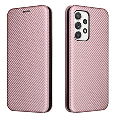 Coque Portefeuille Livre Cuir Etui Clapet L02Z pour Samsung Galaxy A53 5G Or Rose