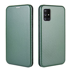 Coque Portefeuille Livre Cuir Etui Clapet L02Z pour Samsung Galaxy A71 4G A715 Vert