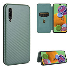 Coque Portefeuille Livre Cuir Etui Clapet L02Z pour Samsung Galaxy A90 5G Vert