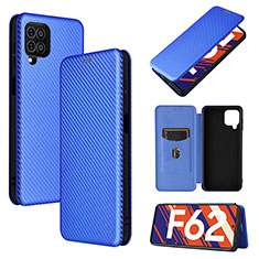 Coque Portefeuille Livre Cuir Etui Clapet L02Z pour Samsung Galaxy F62 5G Bleu