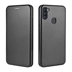 Coque Portefeuille Livre Cuir Etui Clapet L02Z pour Samsung Galaxy M11 Noir