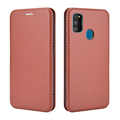 Coque Portefeuille Livre Cuir Etui Clapet L02Z pour Samsung Galaxy M30s Marron