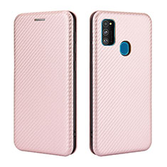 Coque Portefeuille Livre Cuir Etui Clapet L02Z pour Samsung Galaxy M30s Or Rose