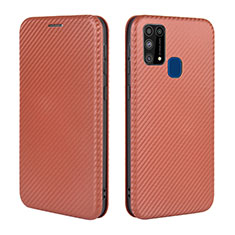 Coque Portefeuille Livre Cuir Etui Clapet L02Z pour Samsung Galaxy M31 Prime Edition Marron