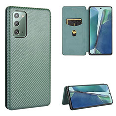 Coque Portefeuille Livre Cuir Etui Clapet L02Z pour Samsung Galaxy Note 20 5G Vert