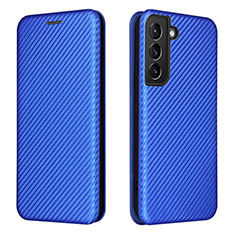 Coque Portefeuille Livre Cuir Etui Clapet L02Z pour Samsung Galaxy S21 5G Bleu