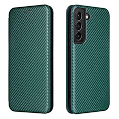 Coque Portefeuille Livre Cuir Etui Clapet L02Z pour Samsung Galaxy S21 FE 5G Vert