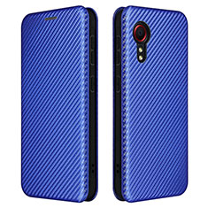 Coque Portefeuille Livre Cuir Etui Clapet L02Z pour Samsung Galaxy XCover 5 SM-G525F Bleu