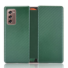 Coque Portefeuille Livre Cuir Etui Clapet L02Z pour Samsung Galaxy Z Fold2 5G Vert