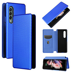 Coque Portefeuille Livre Cuir Etui Clapet L02Z pour Samsung Galaxy Z Fold4 5G Bleu