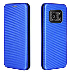 Coque Portefeuille Livre Cuir Etui Clapet L02Z pour Sharp Aquos R6 Bleu