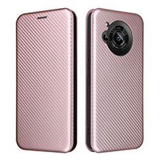 Coque Portefeuille Livre Cuir Etui Clapet L02Z pour Sharp Aquos R7 Or Rose