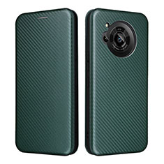 Coque Portefeuille Livre Cuir Etui Clapet L02Z pour Sharp Aquos R7 Vert