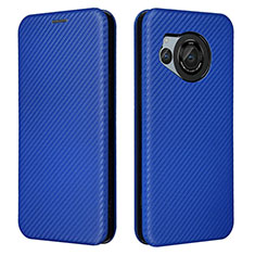 Coque Portefeuille Livre Cuir Etui Clapet L02Z pour Sharp Aquos R8 Bleu