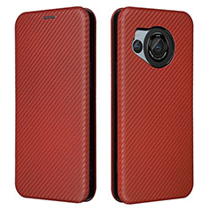 Coque Portefeuille Livre Cuir Etui Clapet L02Z pour Sharp Aquos R8 Marron