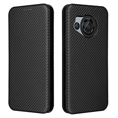 Coque Portefeuille Livre Cuir Etui Clapet L02Z pour Sharp Aquos R8 Noir