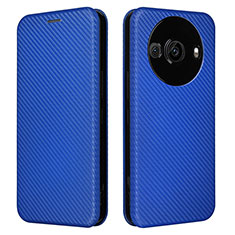 Coque Portefeuille Livre Cuir Etui Clapet L02Z pour Sharp Aquos R8 Pro Bleu