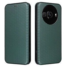 Coque Portefeuille Livre Cuir Etui Clapet L02Z pour Sharp Aquos R8 Pro Vert