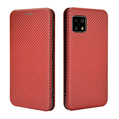 Coque Portefeuille Livre Cuir Etui Clapet L02Z pour Sharp Aquos Sense4 Lite Marron