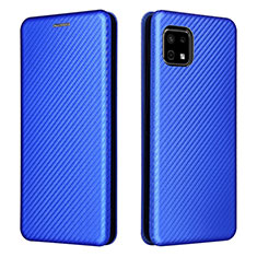 Coque Portefeuille Livre Cuir Etui Clapet L02Z pour Sharp Aquos Sense6 Bleu