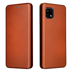 Coque Portefeuille Livre Cuir Etui Clapet L02Z pour Sharp Aquos Sense6 Marron