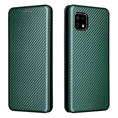 Coque Portefeuille Livre Cuir Etui Clapet L02Z pour Sharp Aquos Sense6 Vert