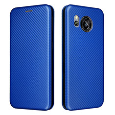 Coque Portefeuille Livre Cuir Etui Clapet L02Z pour Sharp Aquos Sense7 Plus Bleu