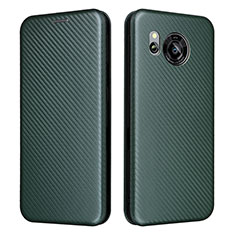 Coque Portefeuille Livre Cuir Etui Clapet L02Z pour Sharp Aquos Sense7 Plus Vert